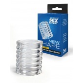 Прозрачная сквозная насадка на пенис с ребрышками - Sex Expert - в Подольске купить с доставкой