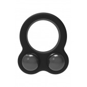 Черное эрекционное кольцо с утяжелителями Cockring Dual Weight - Dream Toys - в Подольске купить с доставкой