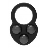 Черное эрекционное кольцо с утяжелителями - Dream Toys - в Подольске купить с доставкой