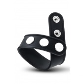 Черное эрекционное кольцо на кнопках - Blush Novelties - в Подольске купить с доставкой