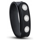 Черное эрекционное кольцо на кнопках - Blush Novelties - в Подольске купить с доставкой