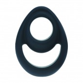 Черное эрекционное кольцо Double Ergo Silicone Cockring - Shots Media BV - в Подольске купить с доставкой