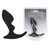 Черная анальная пробка для массажа простаты Double Ripple Silicone Prostate Massager - Shots Media BV - в Подольске купить с доставкой
