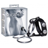 Подхват для мошонки с 3 съемными эрекционными кольцами Leder-Riemen - Orion - в Подольске купить с доставкой