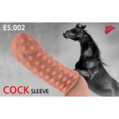 Насадка на фаллос с бугорками по поверхности - 14,7 см. - KOKOS - в Подольске купить с доставкой