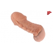 Насадка на фаллос с пузыриками, венками и ребристостью - 14,7 см. - KOKOS - в Подольске купить с доставкой