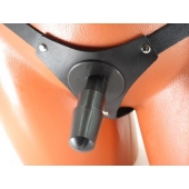 Черные кожаные трусики со штырьком для насадок - БДСМ Арсенал - купить с доставкой в Подольске