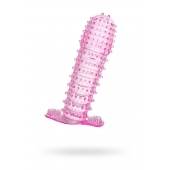 Гелевая розовая насадка с шипами - 12 см. - Toyfa Basic - в Подольске купить с доставкой