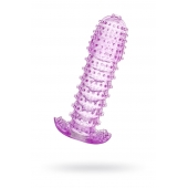 Гелевая фиолетовая насадка с шипами - 12 см. - Toyfa Basic - в Подольске купить с доставкой