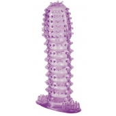 Гелевая фиолетовая насадка с шипами - 12 см. - Toyfa Basic - в Подольске купить с доставкой