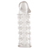 Гелевая прозрачная насадка с шипами - 12 см. - Toyfa Basic - в Подольске купить с доставкой