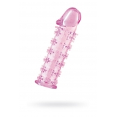 Гелевая розовая насадка на фаллос с шипами - 12 см. - Toyfa Basic - в Подольске купить с доставкой