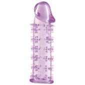 Гелевая фиолетовая насадка на фаллос с шипами - 12 см. - Toyfa Basic - в Подольске купить с доставкой