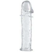 Гладкая прозрачная насадка с усиками под головкой - 12,5 см. - Toyfa Basic - в Подольске купить с доставкой