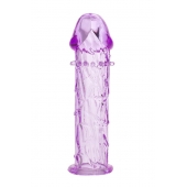 Гладкая фиолетовая насадка с усиками под головкой - 12,5 см. - Toyfa Basic - в Подольске купить с доставкой