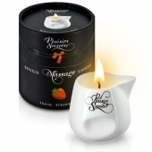 Массажная свеча с ароматом клубники Bougie de Massage Gourmande Fraise - 80 мл. - Plaisir Secret - купить с доставкой в Подольске