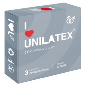Презервативы с рёбрами Unilatex Ribbed - 3 шт. - Unilatex - купить с доставкой в Подольске