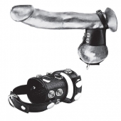 Утяжка на пенис и мошонку Cock Ring With 1.5  Ball Stretcher And Optional Weight Ring - BlueLine - купить с доставкой в Подольске