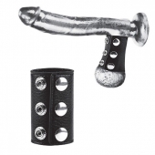 Чёрная утяжка на кнопках 100% PVC STRAP WITH METAL SNAP - BlueLine - купить с доставкой в Подольске