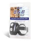 Утяжка на пенис с клёпками Duo Snap Cock And Ball Ring - BlueLine - купить с доставкой в Подольске