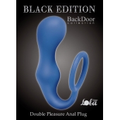Синее эрекционное кольцо с анальной пробкой Double Pleasure Anal Plug - Lola Games - в Подольске купить с доставкой