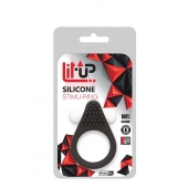 Чёрное эрекционное кольцо LIT-UP SILICONE STIMU RING 1 BLACK - Dream Toys - в Подольске купить с доставкой