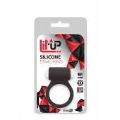 Чёрное эрекционное виброкольцо LIT-UP SILICONE STIMU RING 3 BLACK - Dream Toys - в Подольске купить с доставкой