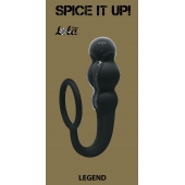 Чёрное эрекционное кольцо Legend с анальным стимулятором - Lola Games - в Подольске купить с доставкой