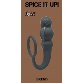 Серое эрекционное кольцо Legend с анальным стимулятором - Lola Games - в Подольске купить с доставкой