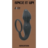Серое эрекционное кольцо Sensation с анальным стимулятором - Lola Games - в Подольске купить с доставкой
