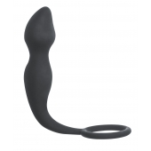 Серое эрекционное кольцо Sensation с анальным стимулятором - Lola Games - в Подольске купить с доставкой