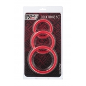 Набор из 3 красных эрекционных колец различного диаметра - ToyFa - в Подольске купить с доставкой