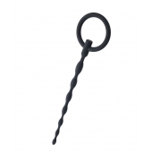 Чёрный уретральный плаг с кольцом - ToyFa - купить с доставкой в Подольске