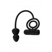 Чёрное эрекционное кольцо с вибропулькой и анальным хвостом - Erotist Adult Toys - в Подольске купить с доставкой