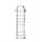 Прозрачная насадка на пенис TOYFA A-Toys с ребрами и точками - 15,3 см. - A-toys - в Подольске купить с доставкой