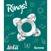 Прозрачное эрекционное кольцо Rings Screw - Lola Games - в Подольске купить с доставкой