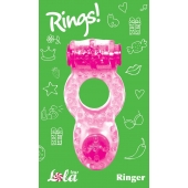 Розовое эрекционное кольцо с вибрацией Rings Ringer - Lola Games - в Подольске купить с доставкой
