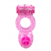 Розовое эрекционное кольцо с вибрацией Rings Ringer - Lola Games - в Подольске купить с доставкой