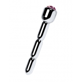 Серебристый уретральный плаг со стразом - 7 см. - ToyFa - купить с доставкой в Подольске