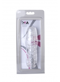 Прозрачная, закрытая насадка с шипами и точками - 13,5 см. - Toyfa Basic - в Подольске купить с доставкой