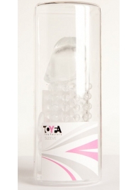 Гелевая прозрачная насадка с 2 отростками - 13 см. - Toyfa Basic - в Подольске купить с доставкой