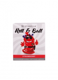 Стимулирующий презерватив-насадка Roll   Ball Strawberry - Sitabella - купить с доставкой в Подольске