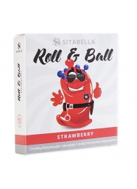 Стимулирующий презерватив-насадка Roll   Ball Strawberry - Sitabella - купить с доставкой в Подольске
