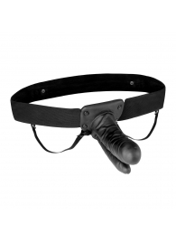 Полый страпон с двумя отростками и вибрацией Unisex Vibrating Hollow Strap-On Double Penetrating Dildo - 17,8 см. - Lux Fetish - купить с доставкой в Подольске