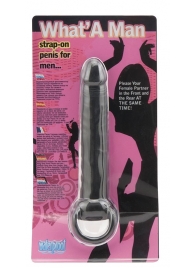 Чёрная насадка на пенис для анальной стимуляции WHATA MAN - 16 см. - Seven Creations - в Подольске купить с доставкой