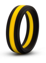 Черно-желтое силиконовое эрекционное кольцо Silicone Go Pro Cock Ring - Blush Novelties - в Подольске купить с доставкой