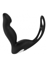 Черный вибромассажер простаты P-PLEASER W ERECTION ENHANCE - Dream Toys - в Подольске купить с доставкой