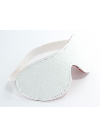 Белая кожаная маска на глаза на резинке - БДСМ Арсенал - купить с доставкой в Подольске