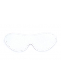 Белая кожаная маска на глаза на резинке - БДСМ Арсенал - купить с доставкой в Подольске