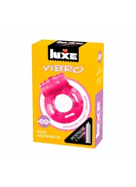 Розовое эрекционное виброкольцо Luxe VIBRO  Ужас Альпиниста  + презерватив - Luxe - в Подольске купить с доставкой